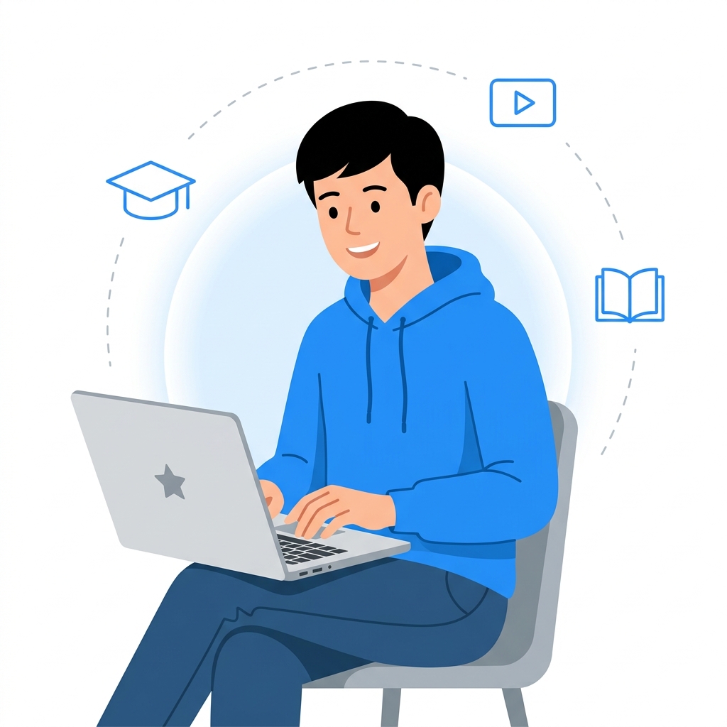 Student studying